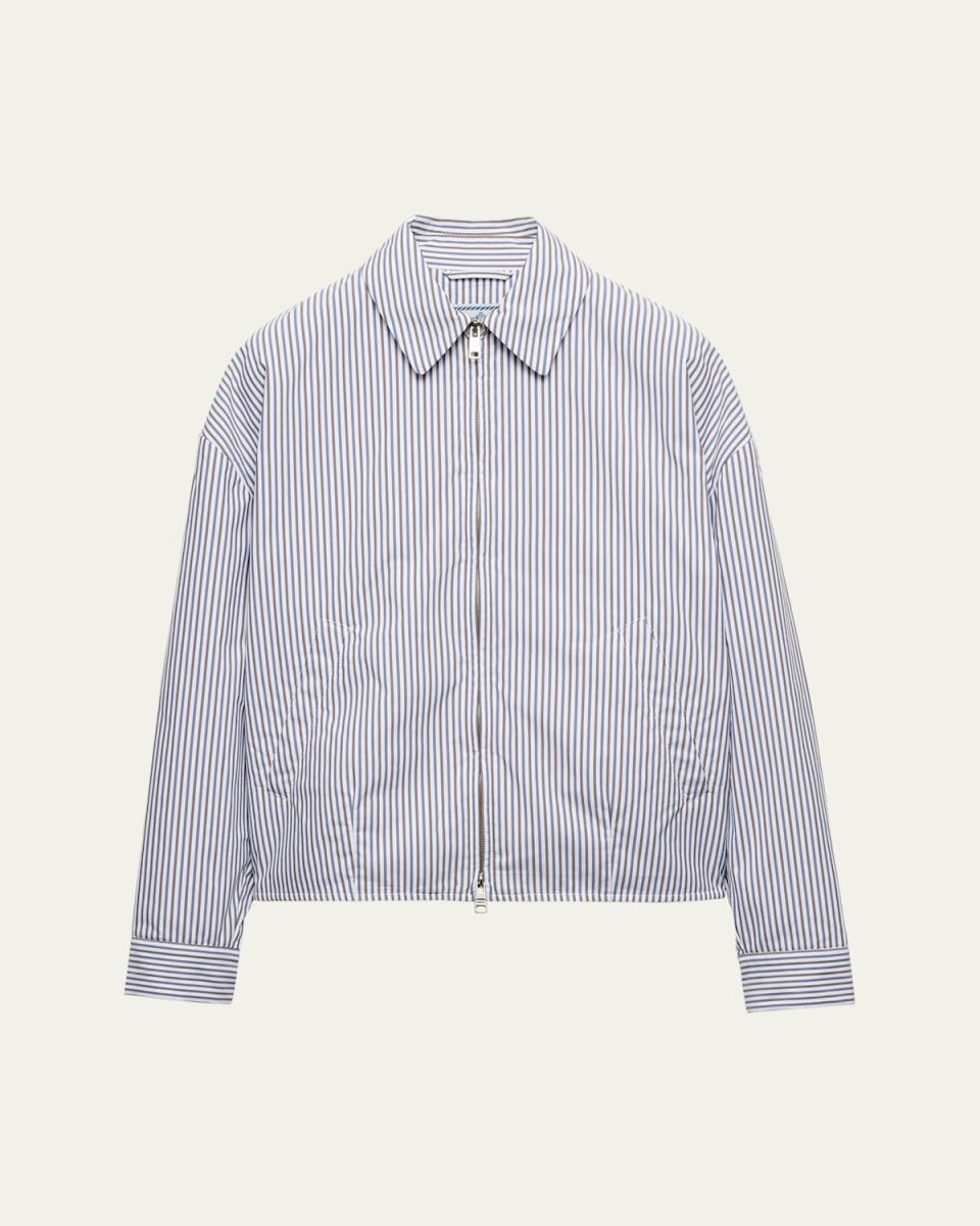 Tricolor Striped Zip Jacket
